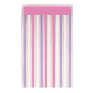 Lavender, Pink & White Striped Gift Bag Pkt 8 - 12.5 Cms X 20 Cms