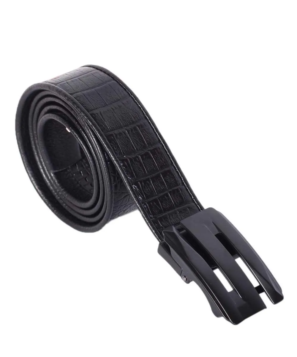 LFMB Design Black Leather Buckle Men Belt