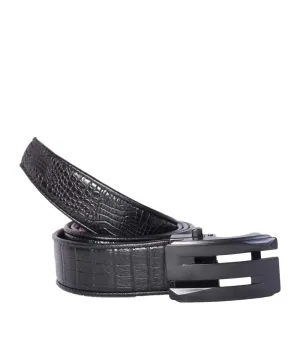 LFMB Design Black Leather Buckle Men Belt