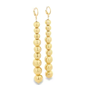 Long Beaded Dangle Lever back Earring (L444)