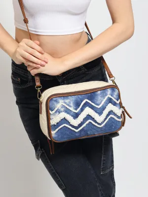 LUIGINA - COTTON & LEATHER  SLING BAG