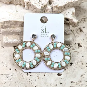 Luxury beaded earrings
HZ168E-GLD-AQU