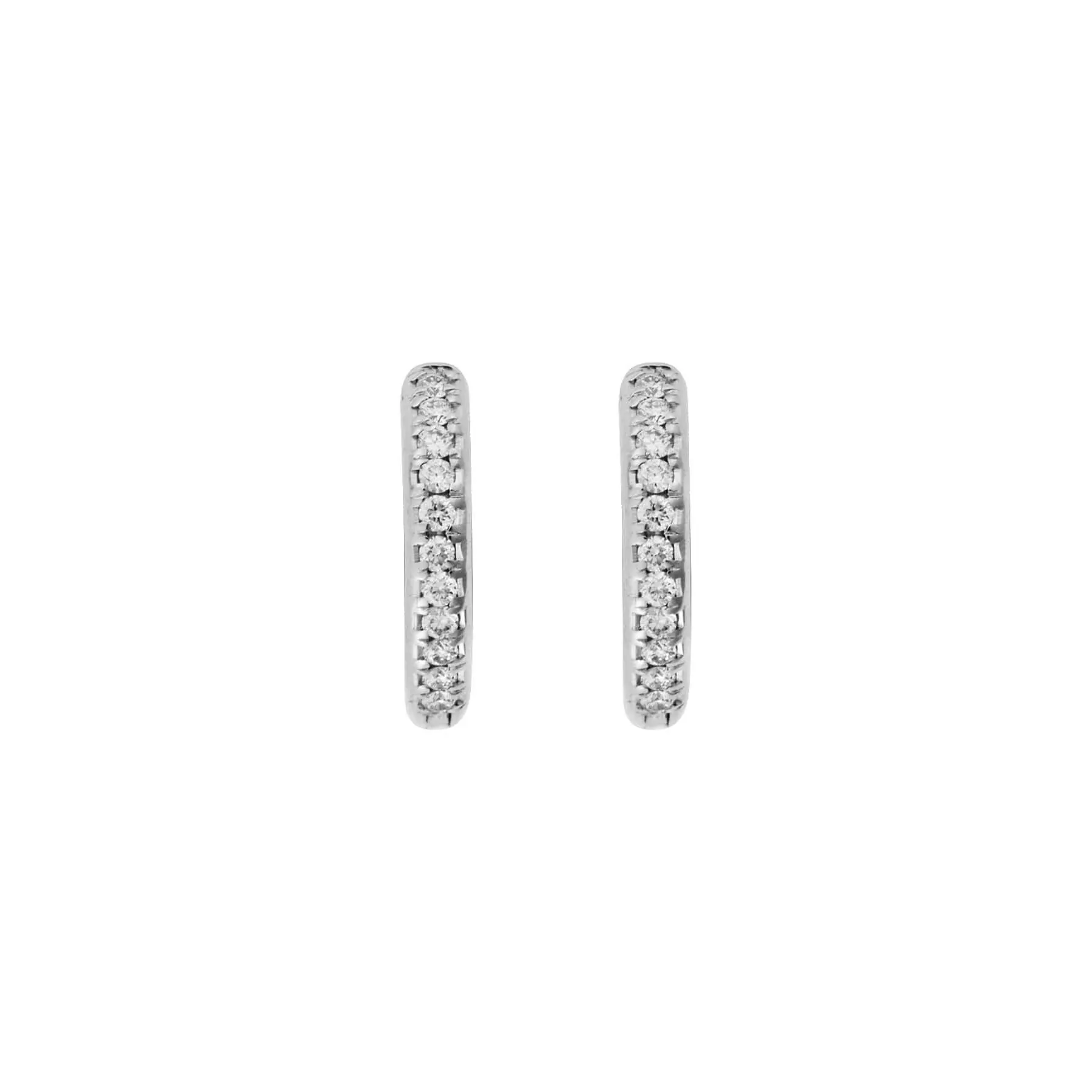 Makri Classic New Midi Hoops White Gold and Diamonds