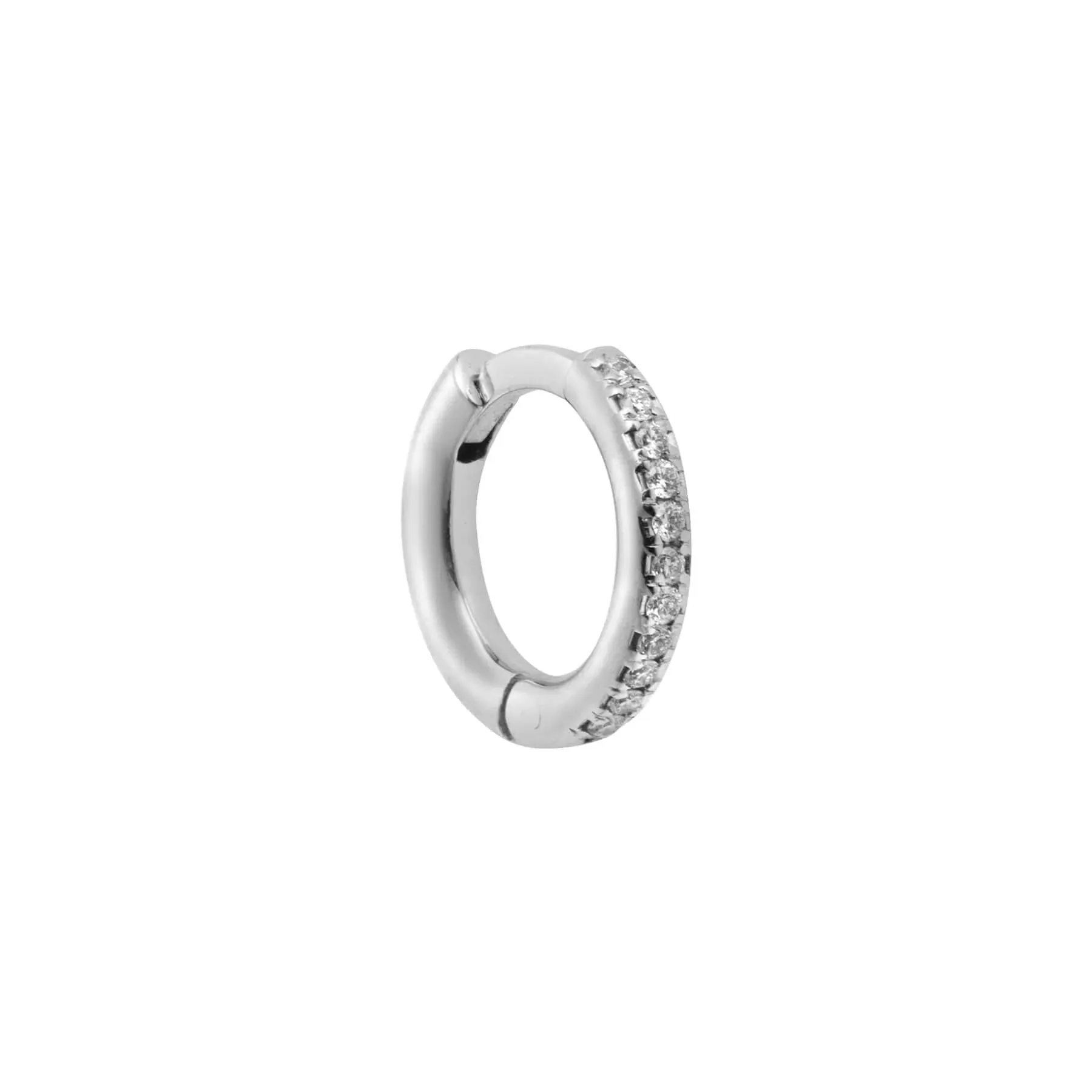 Makri Classic New Midi Hoops White Gold and Diamonds