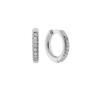 Makri Classic New Midi Hoops White Gold and Diamonds