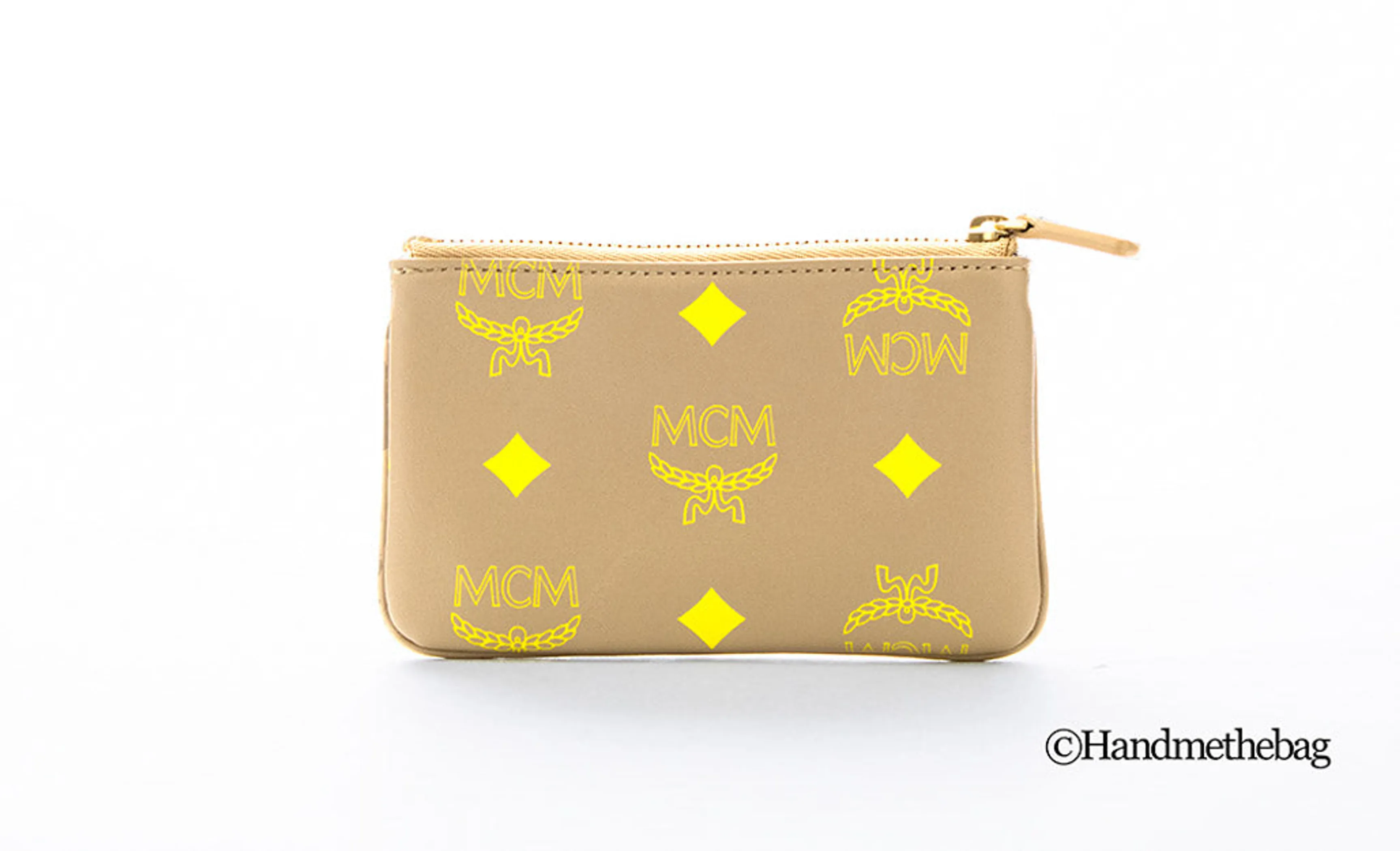 MCM Color Splash Leather Key Ring Zip Wallet