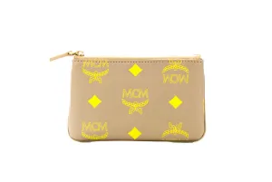 MCM Color Splash Leather Key Ring Zip Wallet