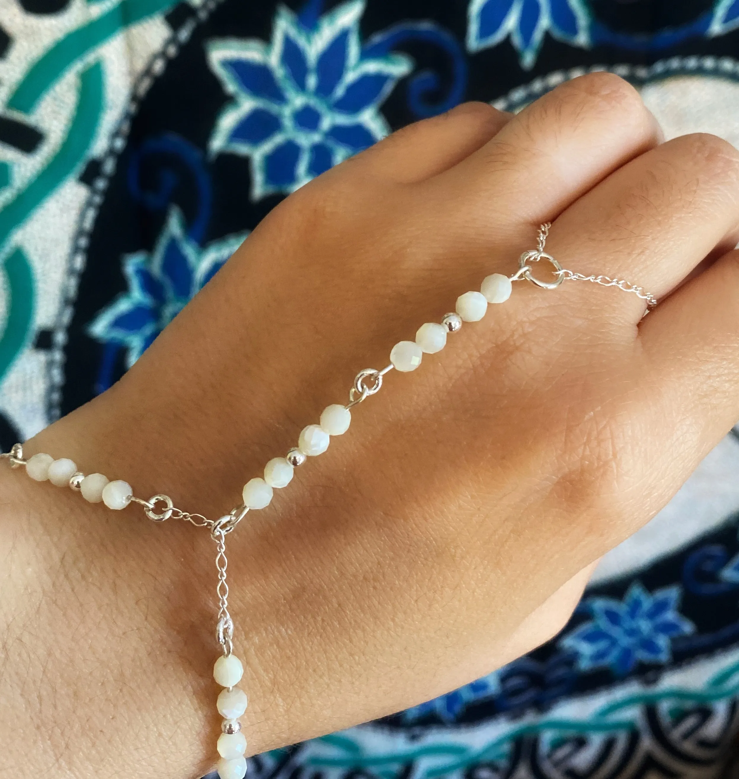 Mother of pearl hand-chain- Sterling silver