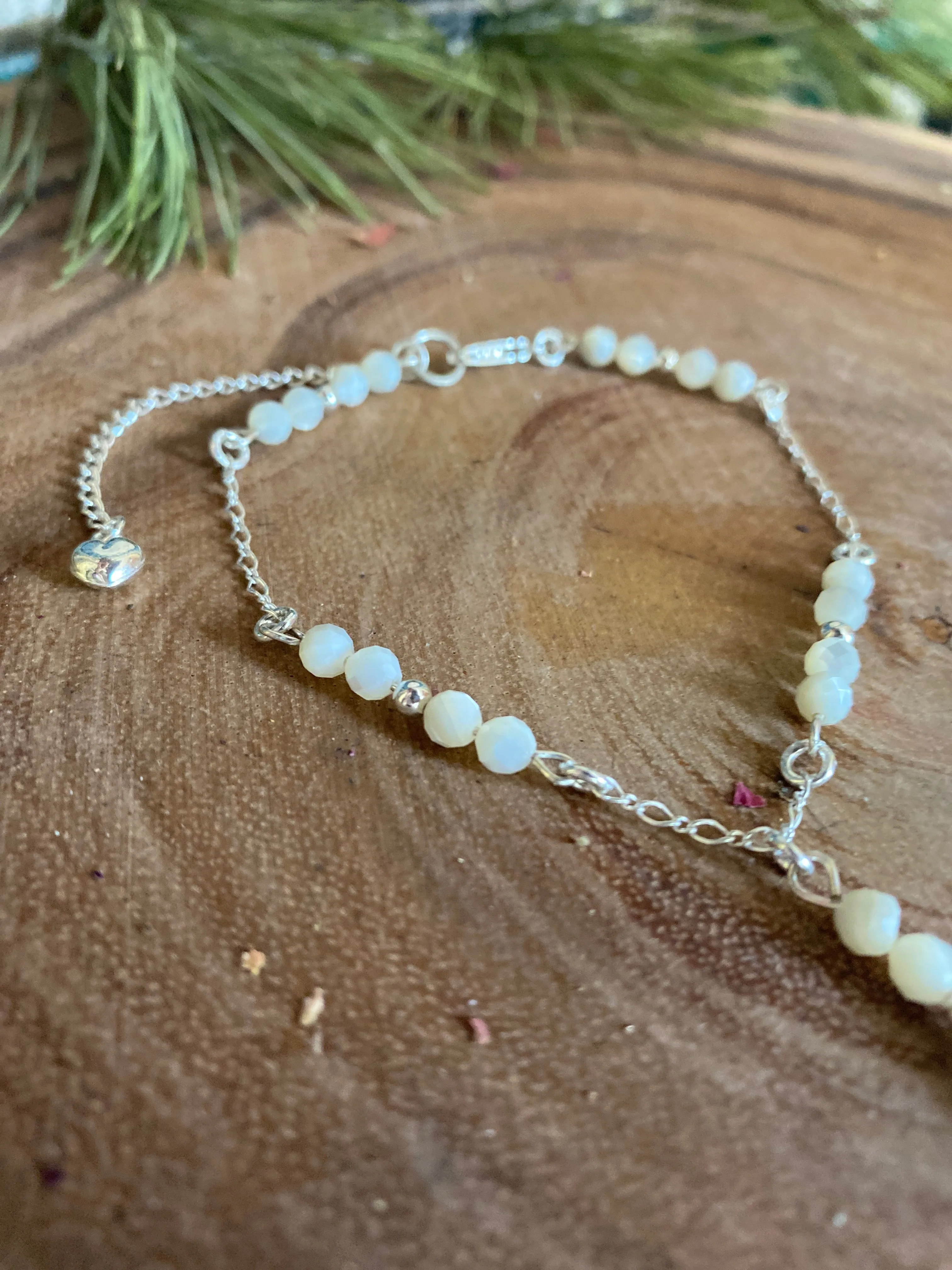 Mother of pearl hand-chain- Sterling silver
