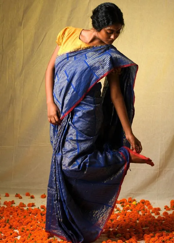 Neel Rekha woven striped saree