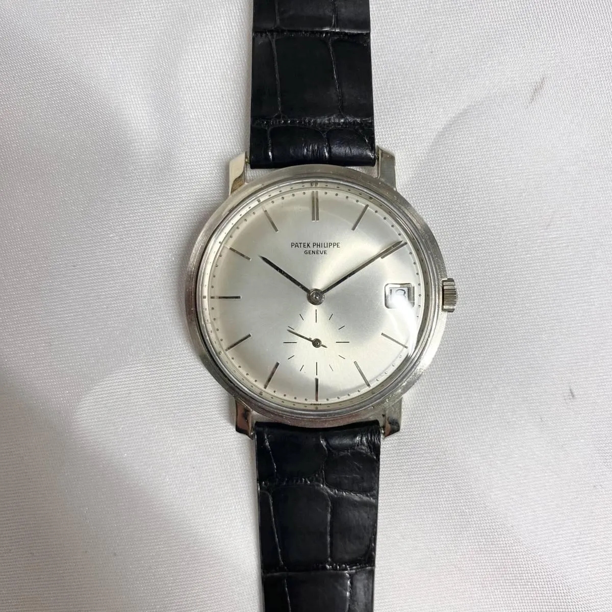 Patek Philippe 3445 Calatrava Small Second Date Automatic 18K White Gold