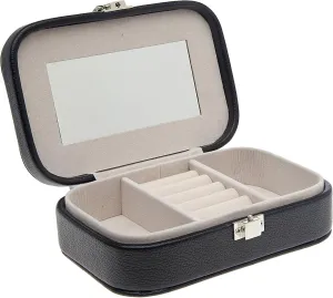 Philip Whitney Jewelry Box Organizer Storage Case for Bracelets, Earrings, Rings, Necklaces, Brooches - Black