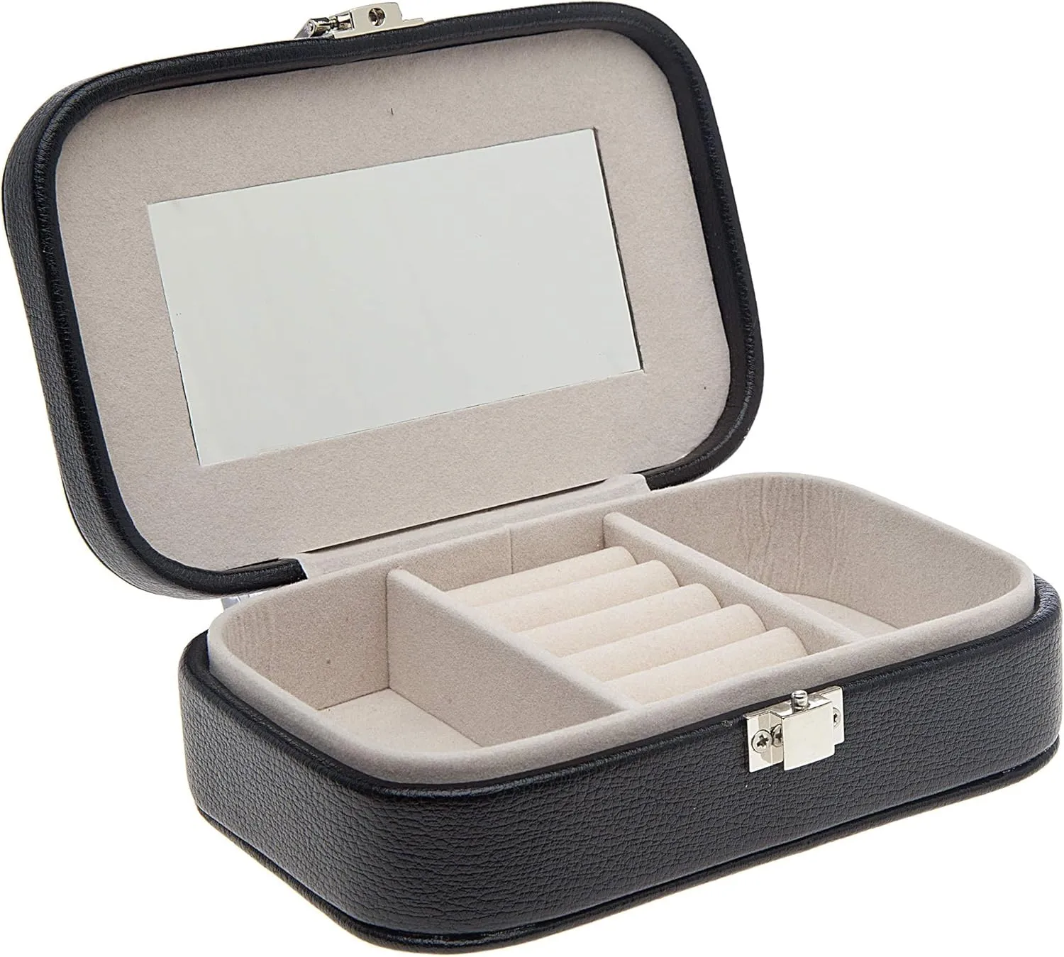 Philip Whitney Jewelry Box Organizer Storage Case for Bracelets, Earrings, Rings, Necklaces, Brooches - Black