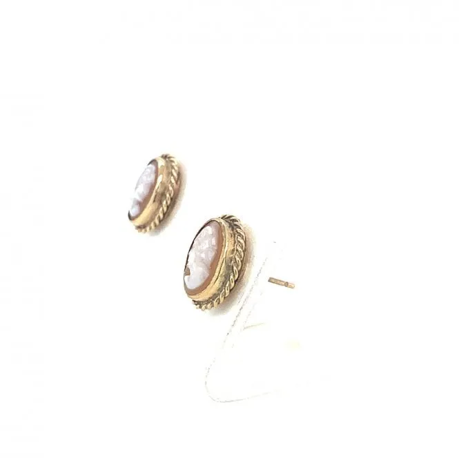 Previously Owned 9ct Yellow Gold Cameo Stud Earrings
