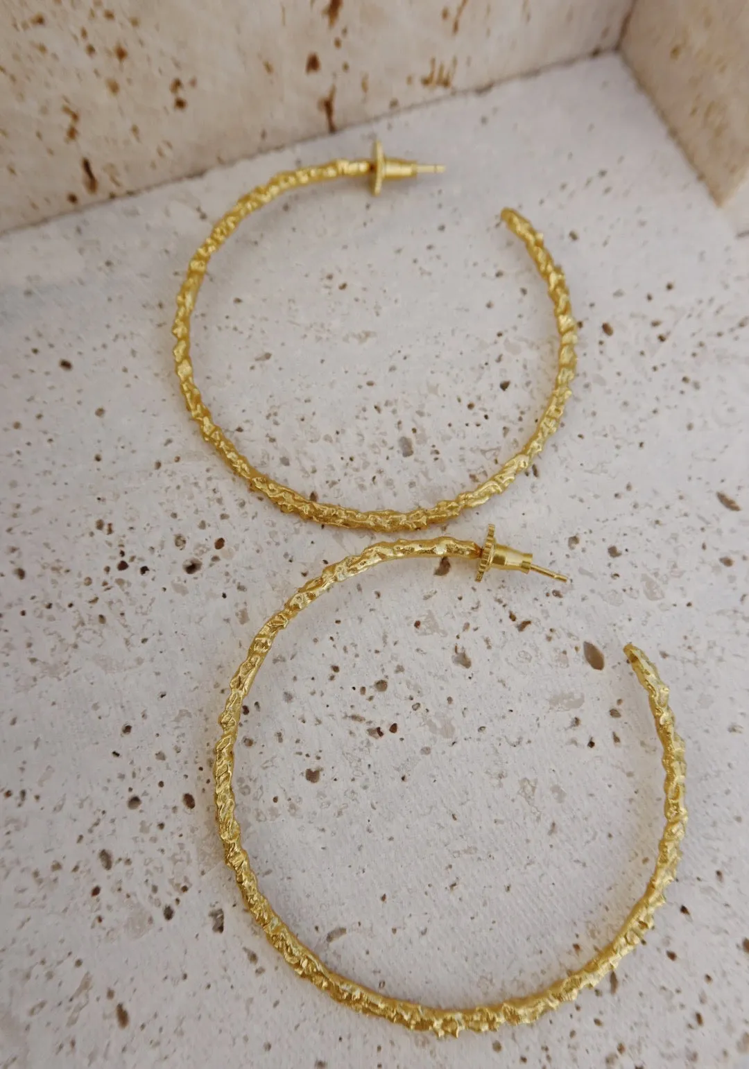 Rugged Gold Hoops