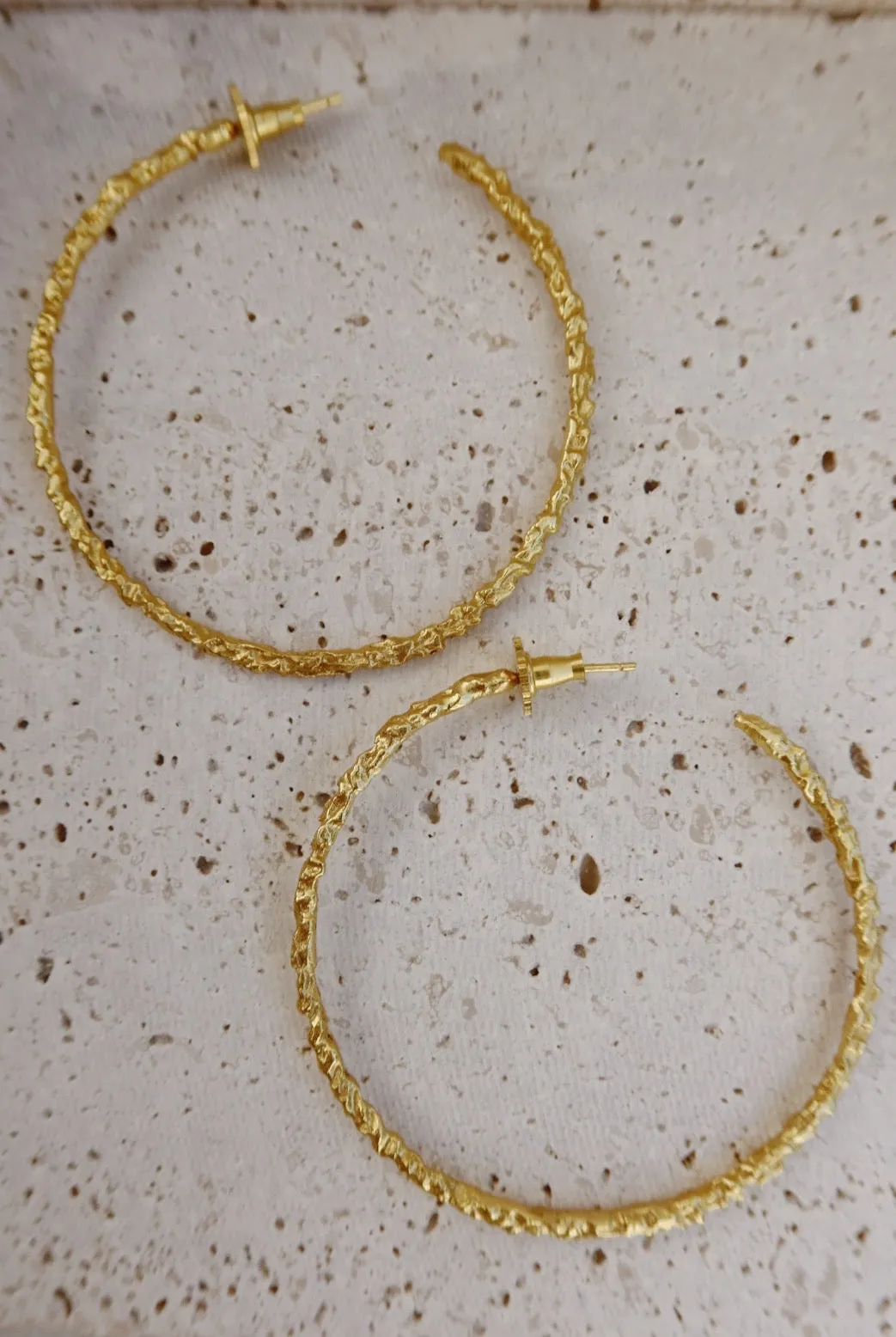 Rugged Gold Hoops
