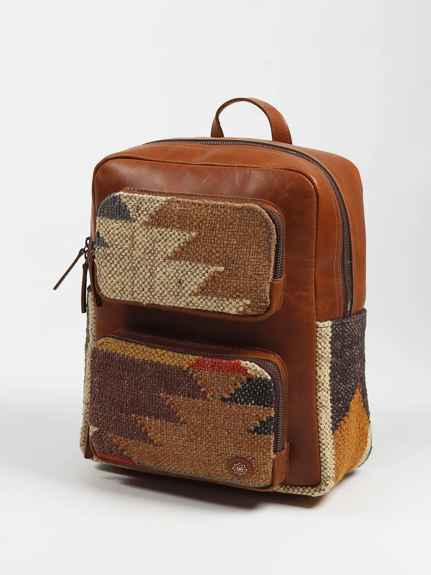 SABRE  - LEATHER AND KILIM BACKPACK