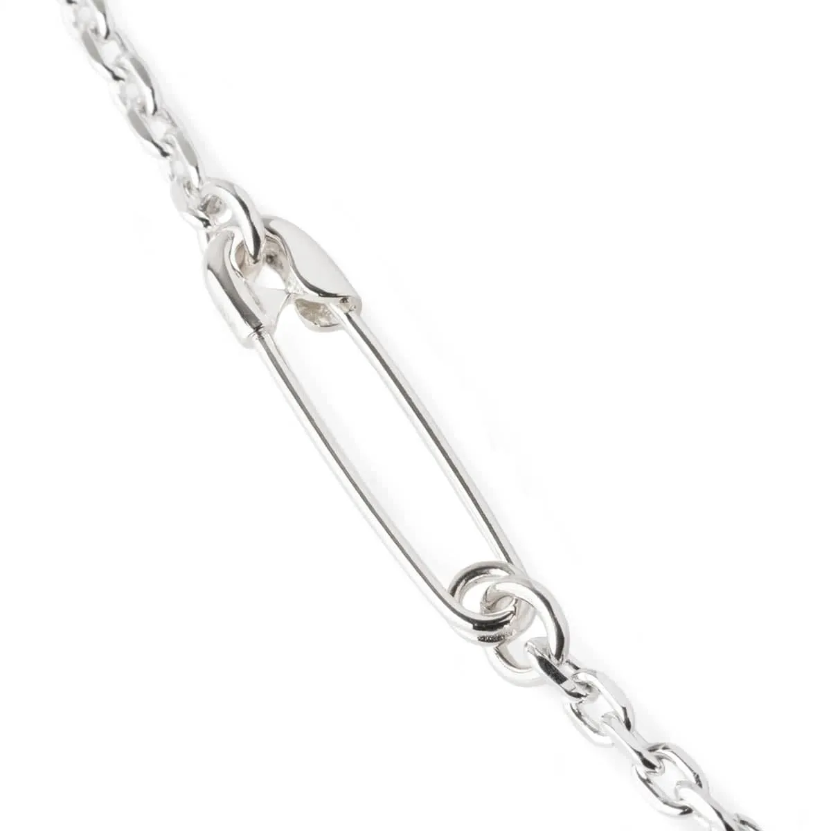 SILVER SAFETY PIN NECKLACE