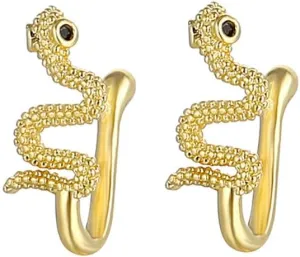 Snake Fake Nose Rings for Women Girls Stainless Steel Nose Cuff Clip On Nose Rings Sparkling Non-piercing Nose Jewelry Hypoallergenic