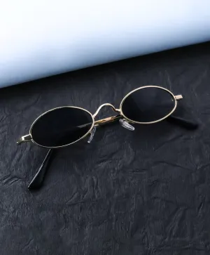 Spiky 100 % UV Protection Oval Sunglasses - Gold Black