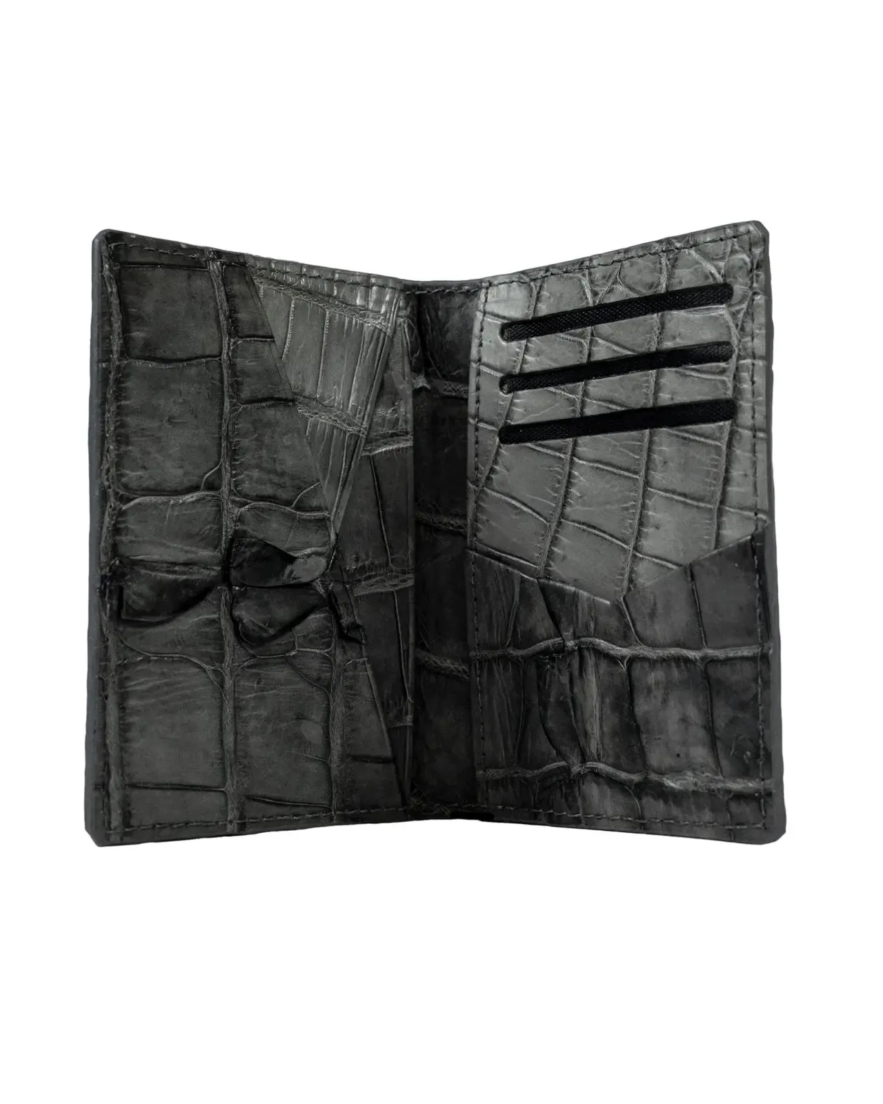 SPINES GREY LEATHER WALLET