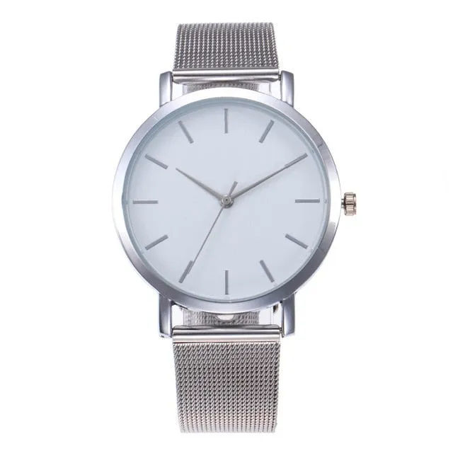 Stainless Steel Quartz Wrist Watch For Women