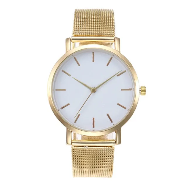 Stainless Steel Quartz Wrist Watch For Women