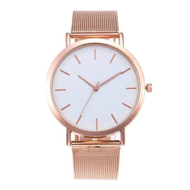 Stainless Steel Quartz Wrist Watch For Women