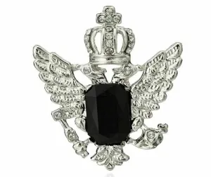 Stunning vintage look silver plated crown stone royal design brooch broach b36
