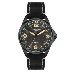 T51 Mustang | 44mm, Black Leather Strap