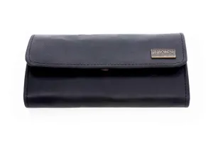 Tan Leather Goods - Lauren Leather Ladies Wallet | Black