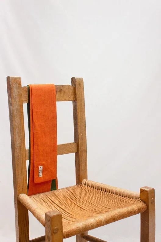 The STABLE Irish Linen Scarf - Orange Herringbone