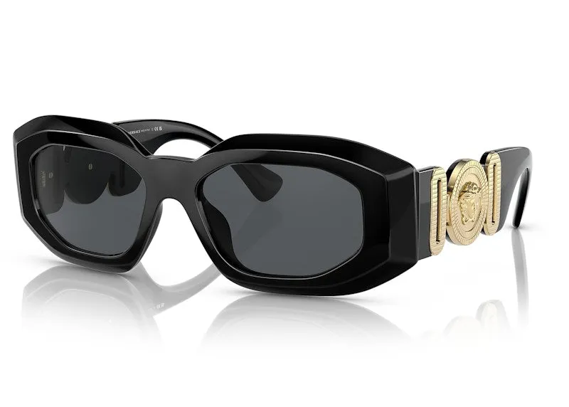 Versace Irregular Sunglasses Black/Dark Grey
