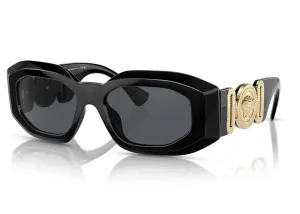 Versace Irregular Sunglasses Black/Dark Grey