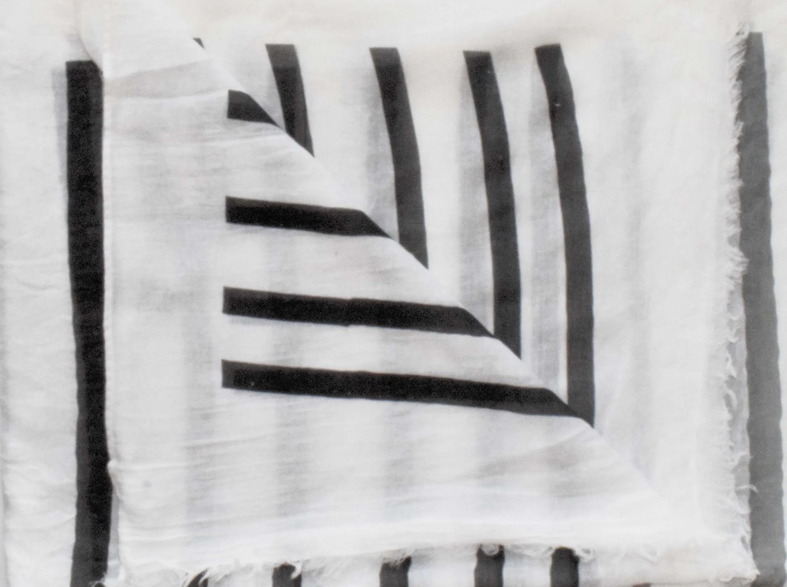 Vertical Striped Fading Eyelash Fringe Shawl Scarf