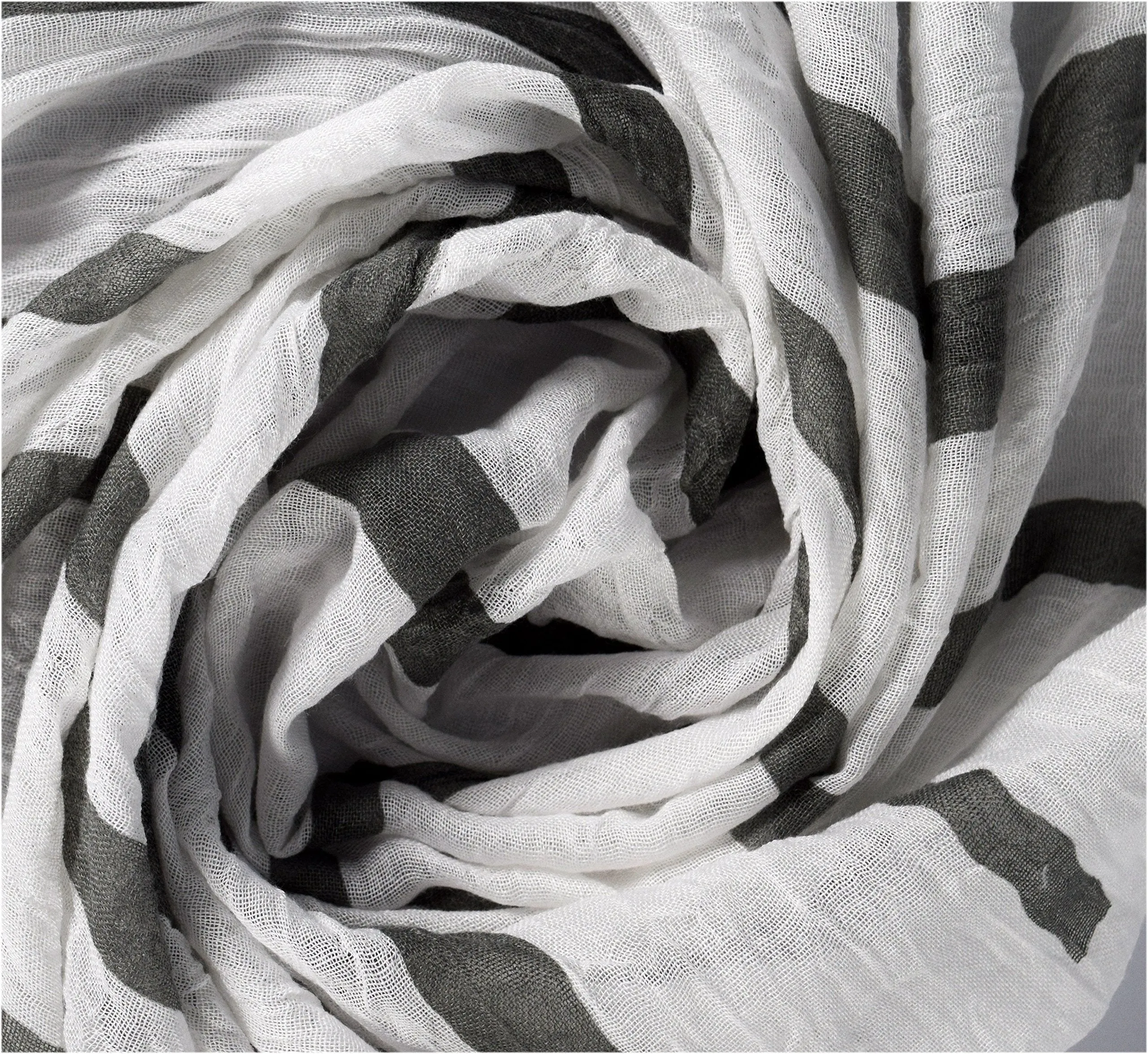 Vertical Striped Fading Eyelash Fringe Shawl Scarf