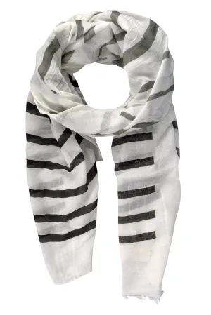 Vertical Striped Fading Eyelash Fringe Shawl Scarf