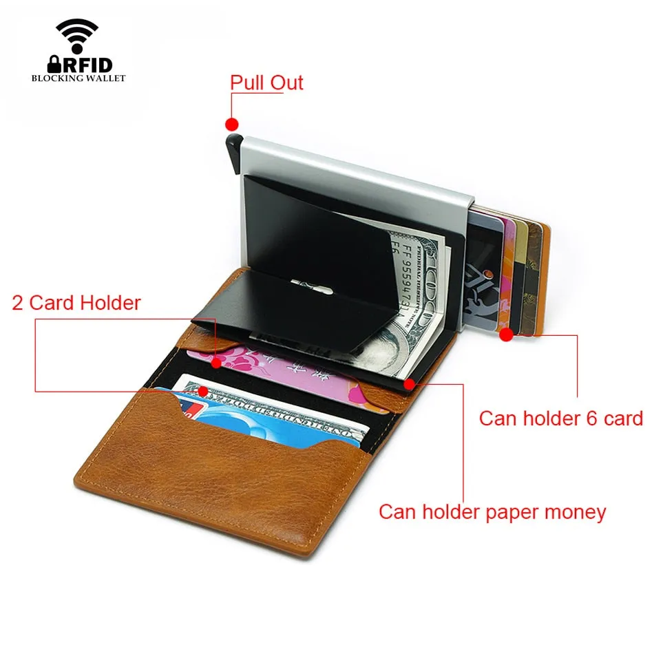 Vintage Professional Artificial Leather Small Card Holder For Men