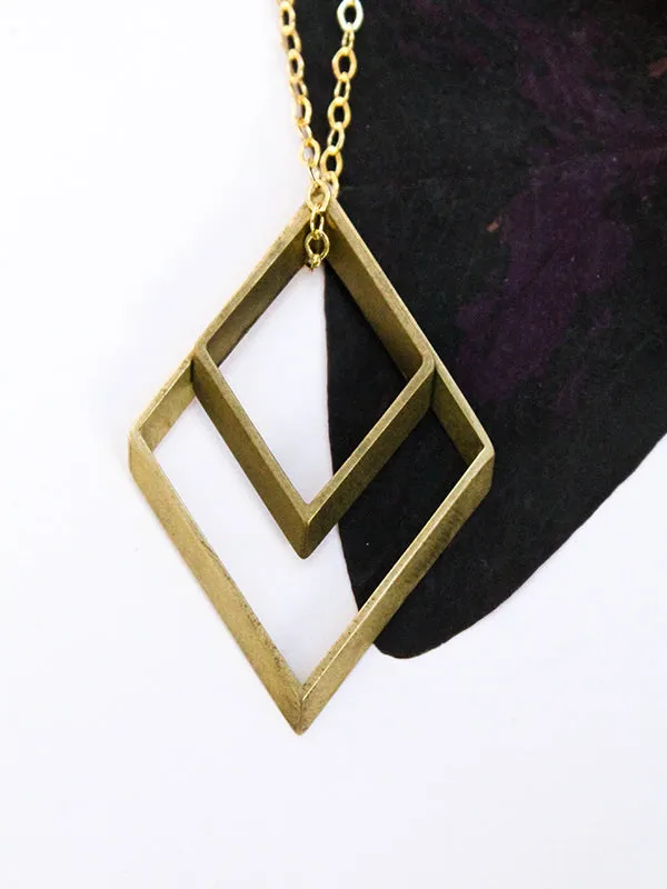 Vintage Remix Necklace: Double Rhombus