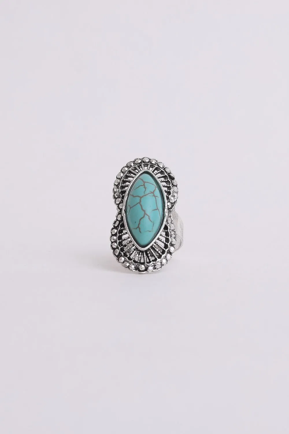 Western Hourglass Adjustable Turquoise Ring