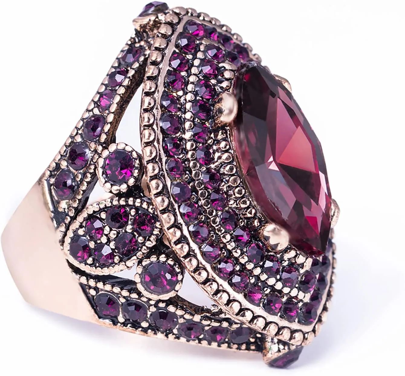 Women Ring - 32mm Turkish Style Purple Gemstone Vintage Ring Women Jewelry J0769PURPLE (9)