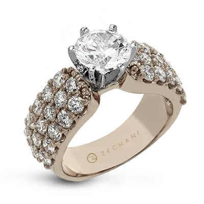ZR114 Engagement Ring in 14k Gold with Diamonds